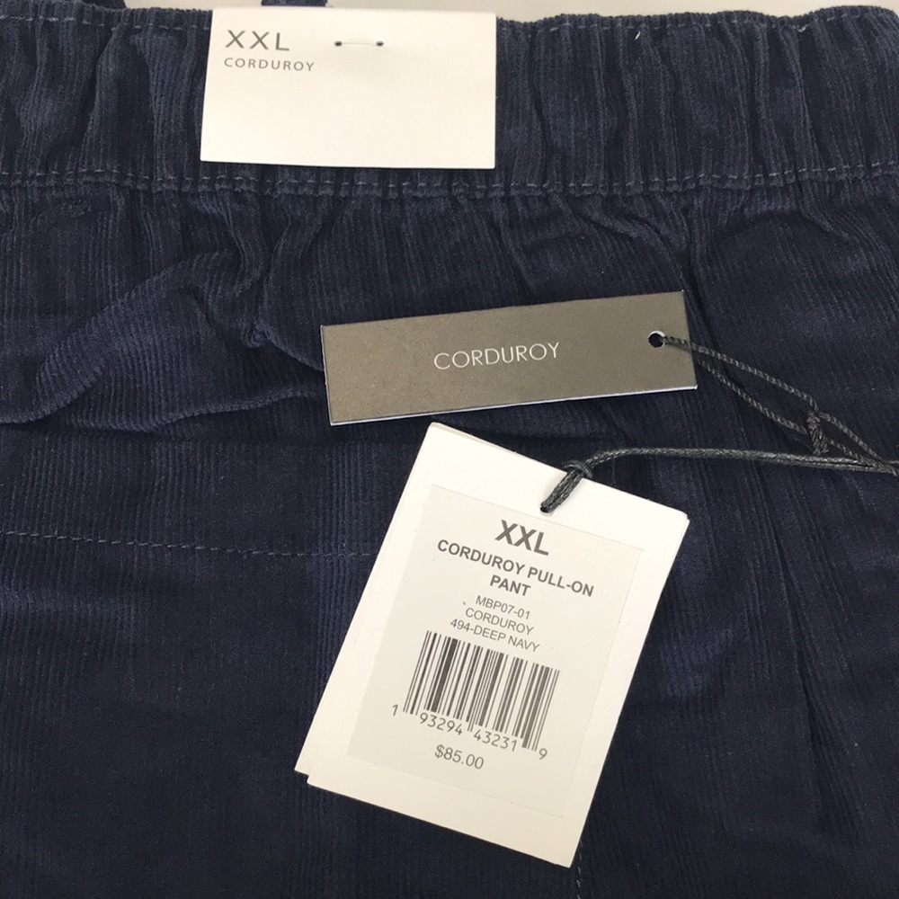 Onia Corduroy Pull On Pants in Navy Blue Size XXL NWT - Picture 9 of 11